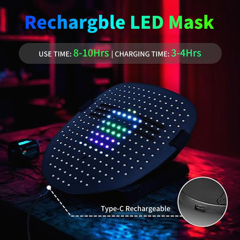Westdeer 2025 New Halloween LED Mask,Light up Mask with Gesture Sensing, Color-Changing Mask with 50 Built-In Styles,The Perfect Gift for Someone Special, Scary LED Skeleton Mask,Glow in the Dark Mask for Halloween Costume Party