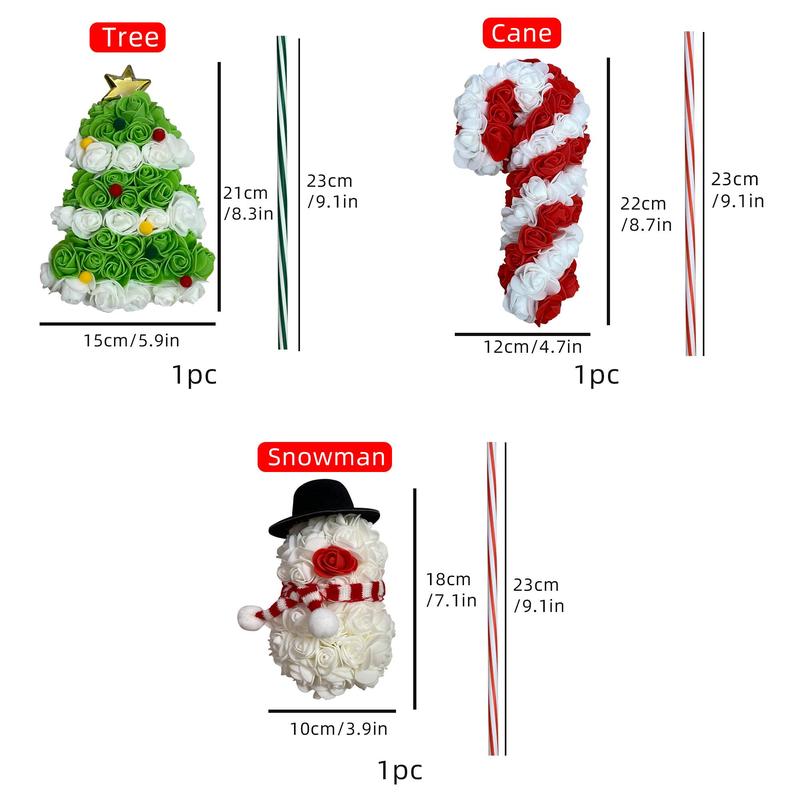 Christmas Themed Artificial Rose Bear, 1 Count Cute Artificial Flower with Accessories, Party Gift and Supplies, Halloween